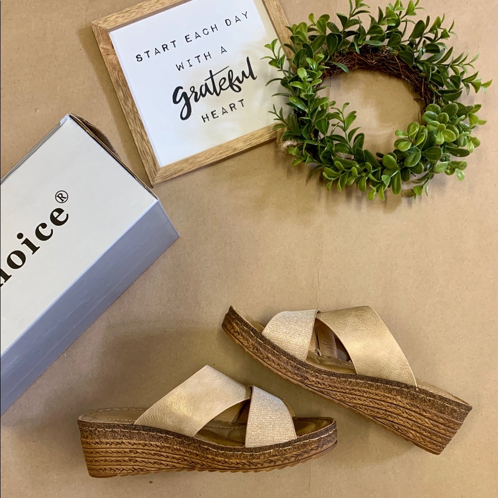 Francesca’s sparkly wedges sandal